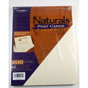 Post Cards Parchment Natural  200-Ct Geographics Naturals Post Cards New